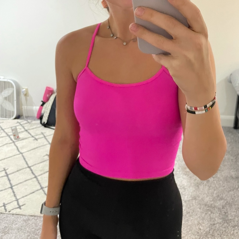 Hot pink free people tank